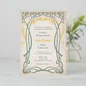 Fantasy middeleeuwse Keltische bruiloft Folie Uitnodiging (Staand Voorkant)