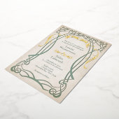 Fantasy middeleeuwse Keltische bruiloft Folie Uitnodiging (Gedraaid)