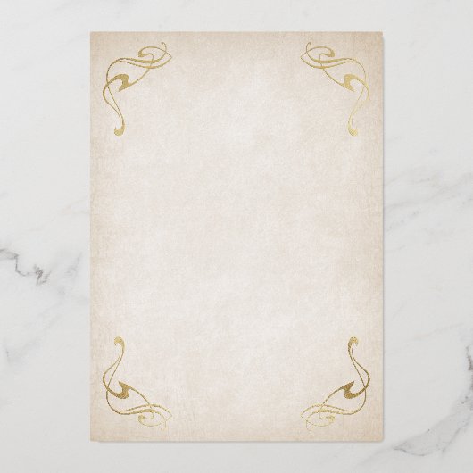 Fantasy middeleeuwse Keltische bruiloft Folie Uitnodiging (Achterkant)