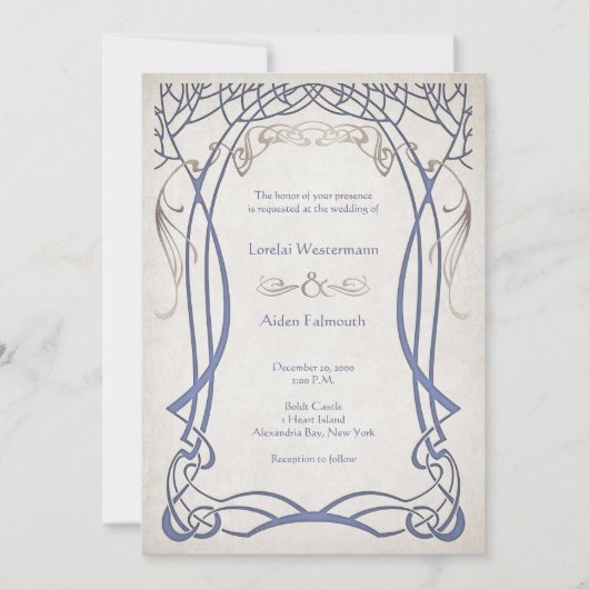 Fantasy middeleeuwse Keltische bruiloft Kaart (Voorkant)