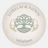 Fantasy Middeleeuwse Keltische Bruiloft Ronde Sticker (Voorkant)