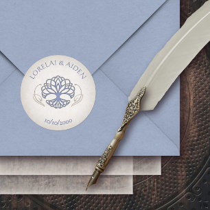 Fantasy Middeleeuwse Keltische Bruiloft Ronde Sticker