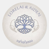 Fantasy Middeleeuwse Keltische Bruiloft Ronde Sticker (Voorkant)
