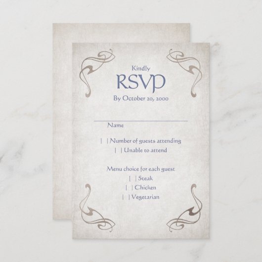 Fantasy middeleeuwse Keltische bruiloft RSVP Kaartje (Voorkant / Achterkant)