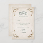 Fantasy middeleeuwse Keltische bruiloft RSVP Kaartje (Voorkant / Achterkant)