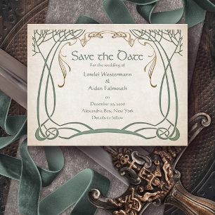 Fantasy Middeleeuwse Keltische Bruiloft Save The Date
