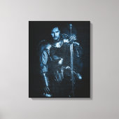 Fantasy middeleeuwse krijger in pantser illustrati canvas afdruk (Voorkant)