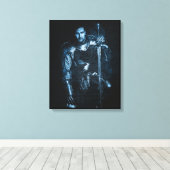 Fantasy middeleeuwse krijger in pantser illustrati canvas afdruk (Insitu (Houten vloer))