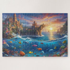 Fantasy middeleeuwse stad Zee leven hard oplossen Legpuzzel
