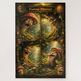 Fantasy mischief, enchanted forest jigsaw puzzle m legpuzzel