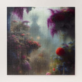 Fantasy Misty Rainy Magical Garden Landschap Legpuzzel (Verticaal)
