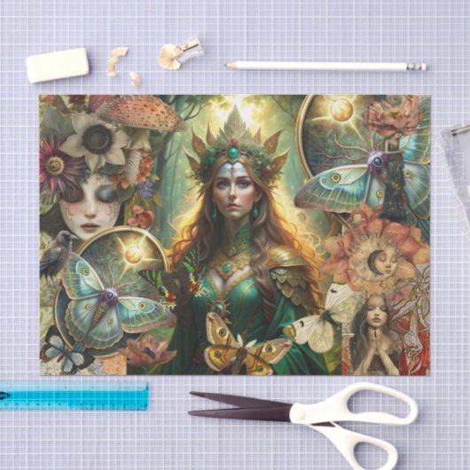 Fantasy Mixed Media Collage Decoupage Tissuepapier (Craft)