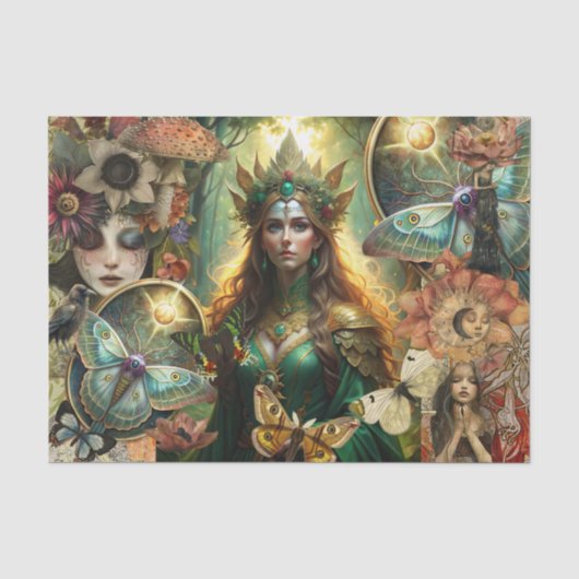 Fantasy Mixed Media Collage Decoupage Tissuepapier (Voorkant)