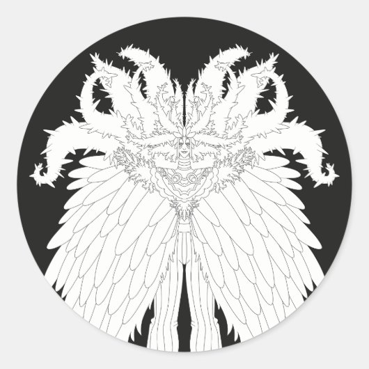 Fantasy Monster Ronde Sticker (Voorkant)