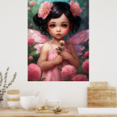 Fantasy mooi roze fee meisje poster (Keuken)