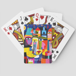 Fantasy Mooie Abstracte Gezichten Vormen Pokerkaarten