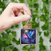 Fantasy Mooie Bloem Kleine Vogel Sleutelhanger (Hand)