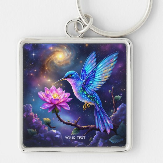 Fantasy Mooie Bloem Kleine Vogel Sleutelhanger (Voorkant)
