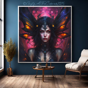 Fantasy Mooie Bloemen Pixie Fairy Princess Canvas Afdruk