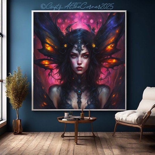 Fantasy Mooie Bloemen Pixie Fairy Princess Canvas Afdruk