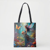 Fantasy Mooie Fairy Bloemtuin Tote Bag (Voorkant)