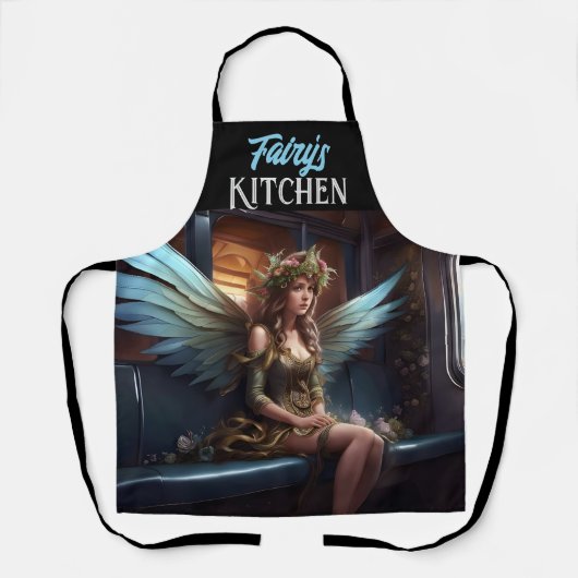 Fantasy mooie fee op een trein schort (Voorkant)
