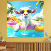 Fantasy Mooie Geit Drijvende Bril Canvas Afdruk (Insitu (Woonkamer))