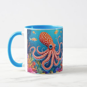 Fantasy Mooie Geruite Octopus Zee Mok