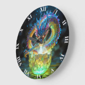 Fantasy Mooie Groene Drakenei Grote Klok (Hoek)