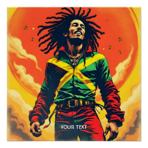 Fantasy Mooie Jamaica Vlag Zon Perfect Poster