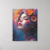 Fantasy Mooie Kleurrijke Bloem Fairy Princess Canvas Afdruk (Voorkant)