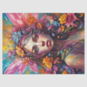 Fantasy Mooie Kleurrijke Bloemenfee Decoupage Tissuepapier (Voorkant)