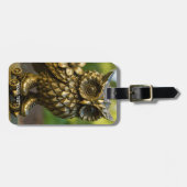 Fantasy Mooie Koperen Uil Schaatsen Bagagelabel (Voorkant horizontaal)