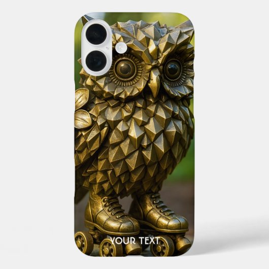 Fantasy Mooie Koperen Uil Schaatsen Case-Mate iPhone Case (Achterkant)