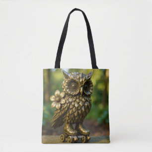 Fantasy Mooie Koperen Uil Schaatsen Tote Bag