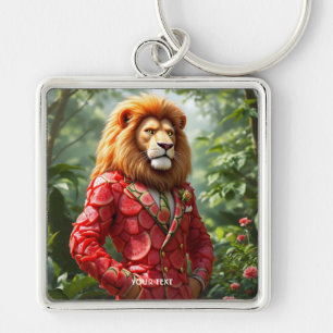 Fantasy Mooie Leeuw Watermeloen Pak Sleutelhanger