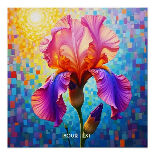 Fantasy Mooie Oranje Roze Bloem Perfect Poster (Voorkant)