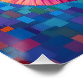 Fantasy Mooie Oranje Roze Bloem Perfect Poster (Hoek)