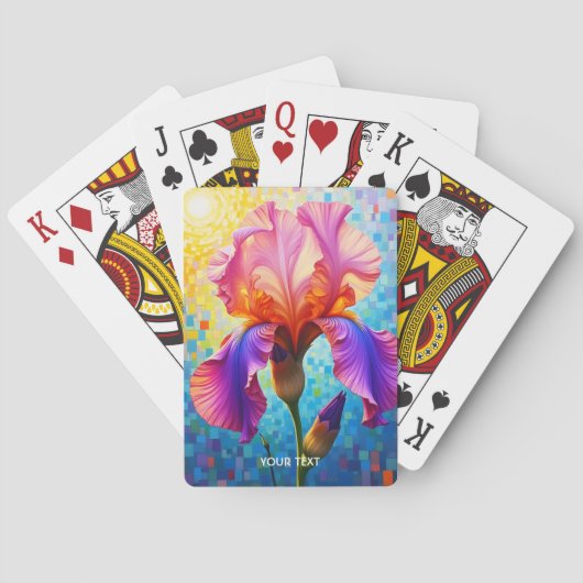 Fantasy Mooie Oranje Roze Bloem Pokerkaarten (Achterkant)