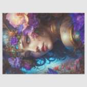 Fantasy Mooie Paarse Bloemenfee Decoupage Tissuepapier (Voorkant)