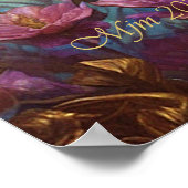 Fantasy Mooie Paarse Bloemenfee Poster (Hoek)