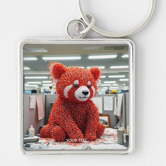 Fantasy Mooie Paperclip Beer Sleutelhanger (Voorkant)