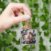 Fantasy Mooie Puzzel Meisjesgezicht Sleutelhanger (Hand)
