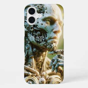 Fantasy Mooie Robot Gezicht Beeldhouwwerk iPhone 16 Plus Hoesje