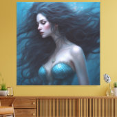 Fantasy Mooie Siren Zeemeermin Canvas Afdruk (Insitu (Woonkamer))