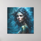 Fantasy Mooie Siren Zeemeermin Prinses Canvas Afdruk (Voorkant)