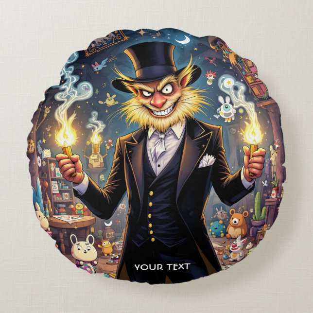 Fantasy Mooie Super Slechterik Speelgoed Rond Kussen (Voorkant)