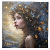 Fantasy Mooie Vlinder Fairy Tegeltje (Voorkant)