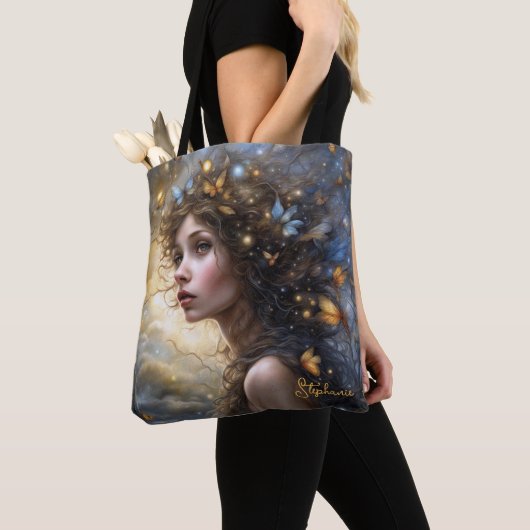 Fantasy Mooie Vlinder Fairy Tote Bag (Dichtbij)