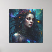 Fantasy Mooie Zeemeermin Prinses Violet Canvas Afdruk (Voorkant)